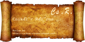 Csikár Rózsa névjegykártya
