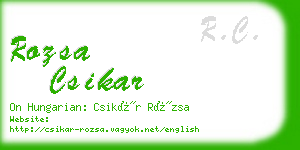 rozsa csikar business card